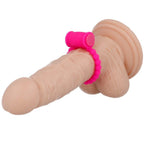 Anneau vibrant silicone rose — vue de profil