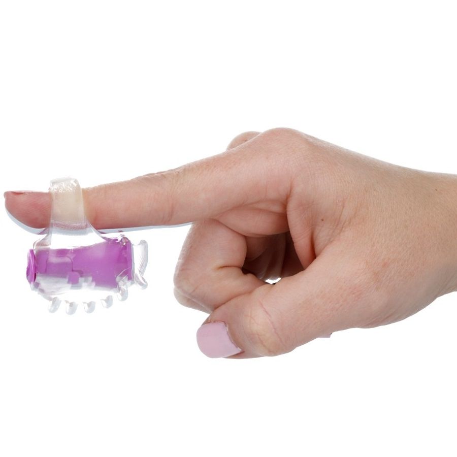 Stimulateur de doigt vibrant TPR lilas — vue de dos