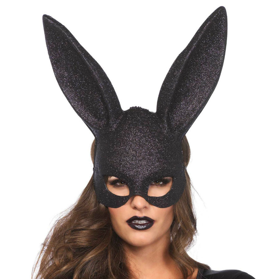 Masque loup oreilles de lapin à paillettes — vue principale