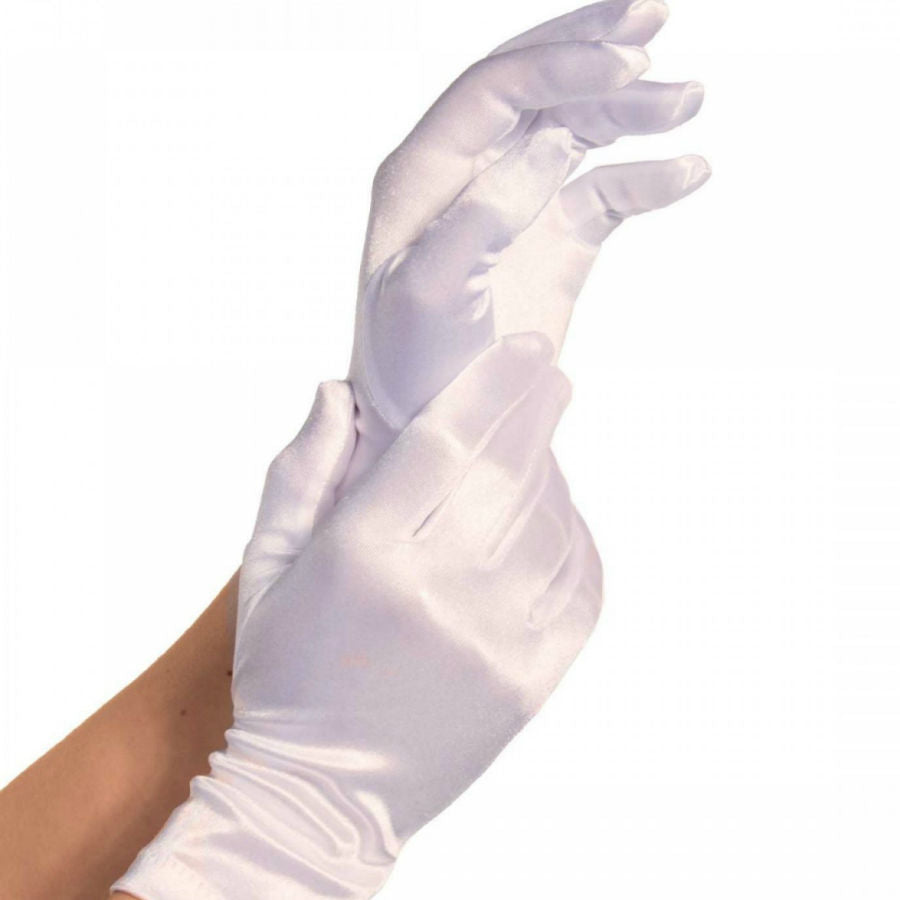 Gants courts en satin brillant élégants — vue principale