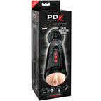 Boîte du PDX Elite Dirty Talk Starter Stroker, mention « Talks Vibrates & Moans »