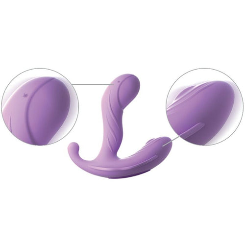Stimulateur G-Spot Stimulate-Her, gros plans en médaillon sur la texture nervurée et la surface lisse