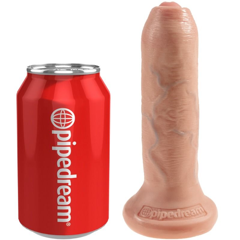 Gode réaliste non circoncis avec prépuce mobile King Cock — vue de dos