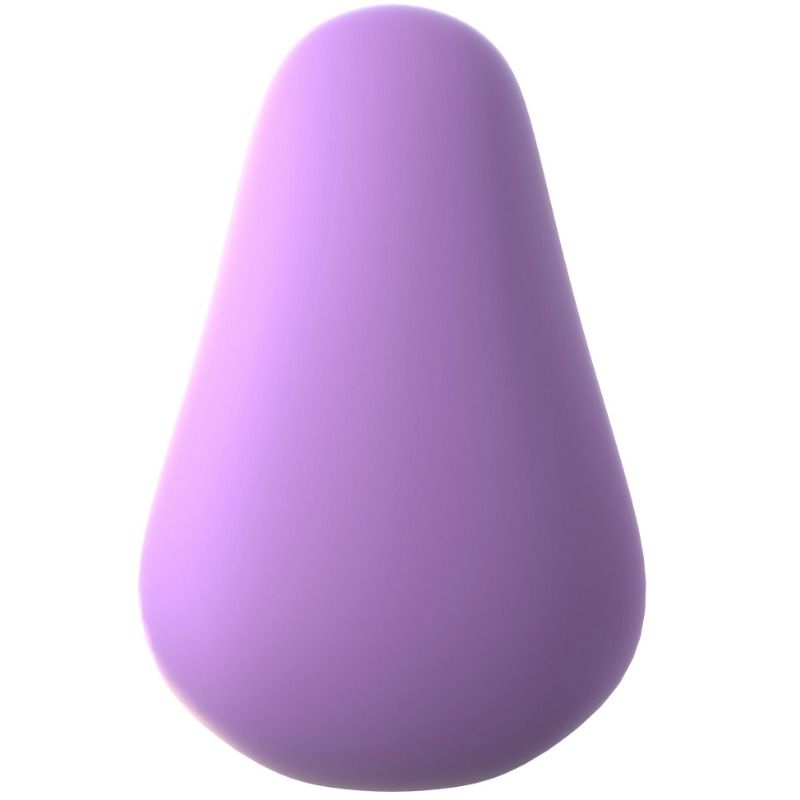 Mini vibromasseur clitoridien mauve vu de face, forme bombée et ergonomique en silicone doux, stimulateur discret et rechargeable de la collection Fantasy For Her.