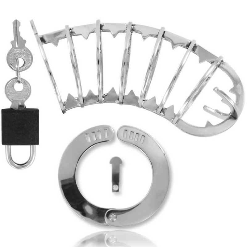 Cage de chasteté pénis en acier inoxydable avec cadenas — détail produit