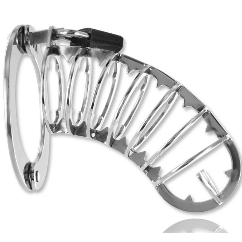 Cage de chasteté pénis en acier inoxydable avec cadenas — vue principale