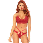 Ensemble bralette et string Sweetheart dentelle rouge — vue principale