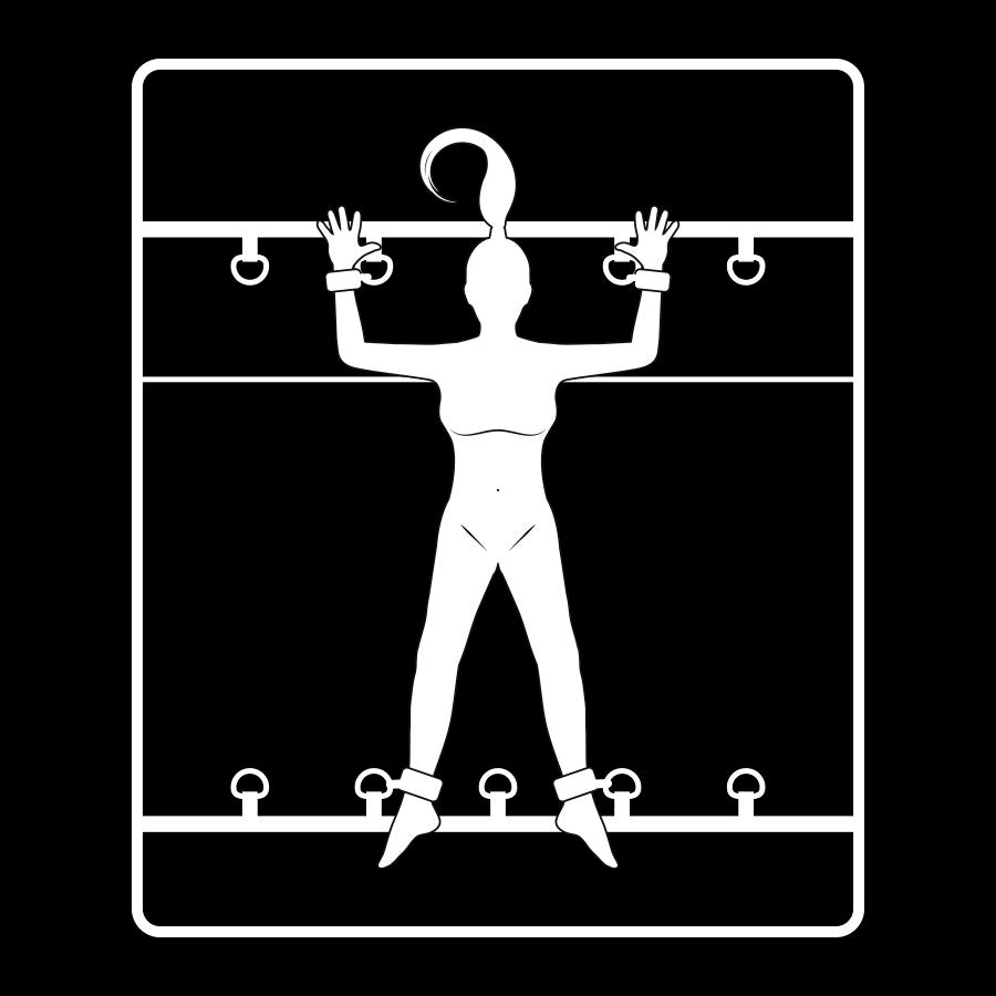 Kit bondage lit avec manchettes et sangles réglables — vue de dos