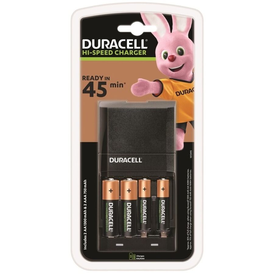 Chargeur rapide avec 2 piles AA et AAA DURACELL