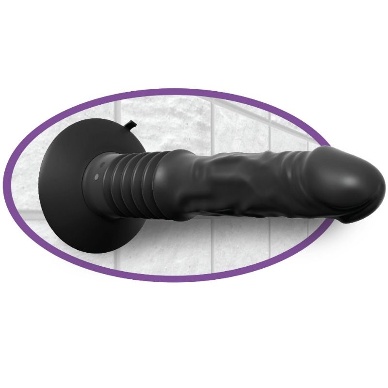 Vibrateur anal texturé avec action de poussée — vue de dos