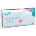 Pack Beppy Soft Comfort Tampons Wet sans fil de quatre unites vu de face, gel glissant parfum lavande, tampons hygieniques forme arrondie discrete