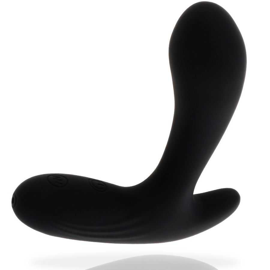 Masseur anal Addicted toys en silicone noir a deux moteurs, tige bulbeuse incurvee et bras perineal, 12,5 cm rechargeable USB et etanche, 30 fonctions vibrantes.