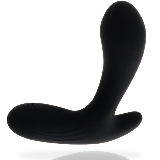 Masseur anal Addicted toys en silicone noir a deux moteurs, tige bulbeuse incurvee et bras perineal, 12,5 cm rechargeable USB et etanche, 30 fonctions vibrantes.