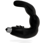 Masseur anal vibrant Addicted toys en TPR noir, tige courbee a picots avec capsule vibrante chromee, conçu pour stimuler prostate, perinee et anus sur piles.