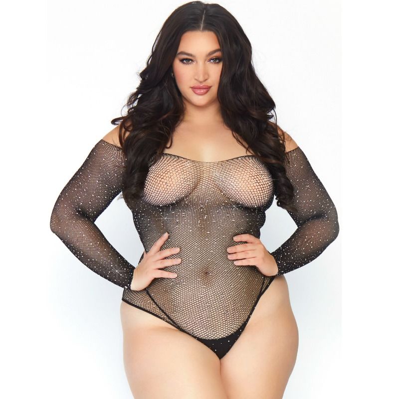 Bodystocking résille cristalisée manches longues — vue principale