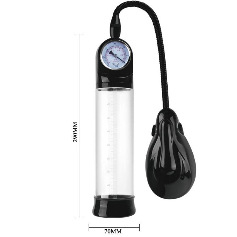 Pompe érection automatique manomètre transparent — vue de dos