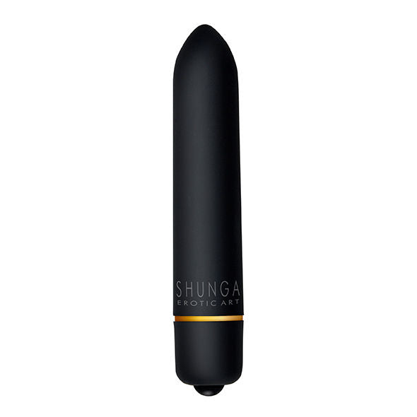 Balle vibrante noire Shunga du coffret Naughty Geisha presentee seule, stimulateur lisse cylindrique dix vitesses non anatomique pour explorer de nouvelles sensations a deux