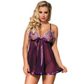 Babydoll violet à nœud et détails brillants — vue principale