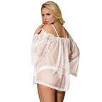 Babydoll blanc manches évasées sensuel — vue de profil
