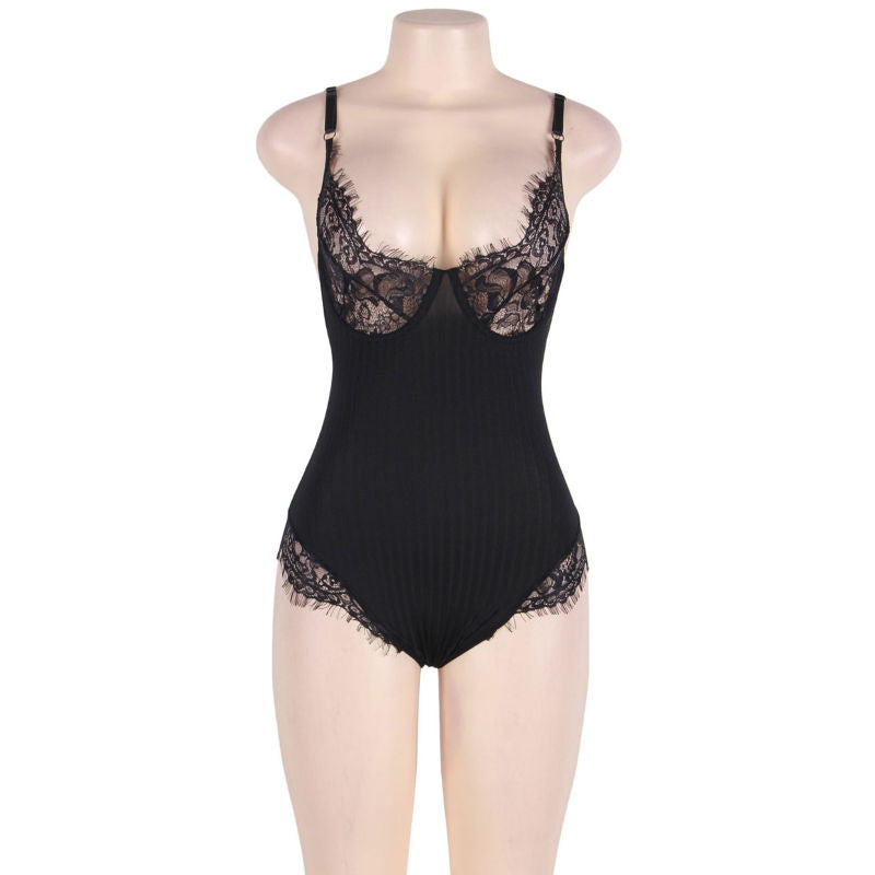 Teddy Queen plus dentelle et franges noires — vue principale