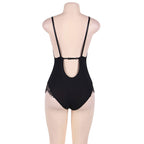 Teddy Queen plus dentelle et franges noires — vue de profil
