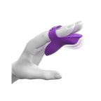 Doigt vibrant Finger Vibe enfilé sur un doigt stylisé, démonstration du port et de la vibration