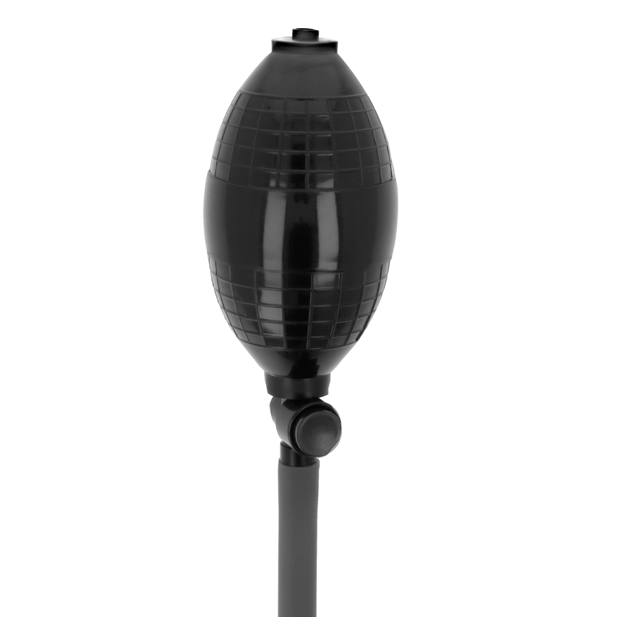 Poire d'aspiration noire de la pompe a penis Addicted RX3, embase de pompage manuel a valve, piece du systeme de vide a cylindre transparent.