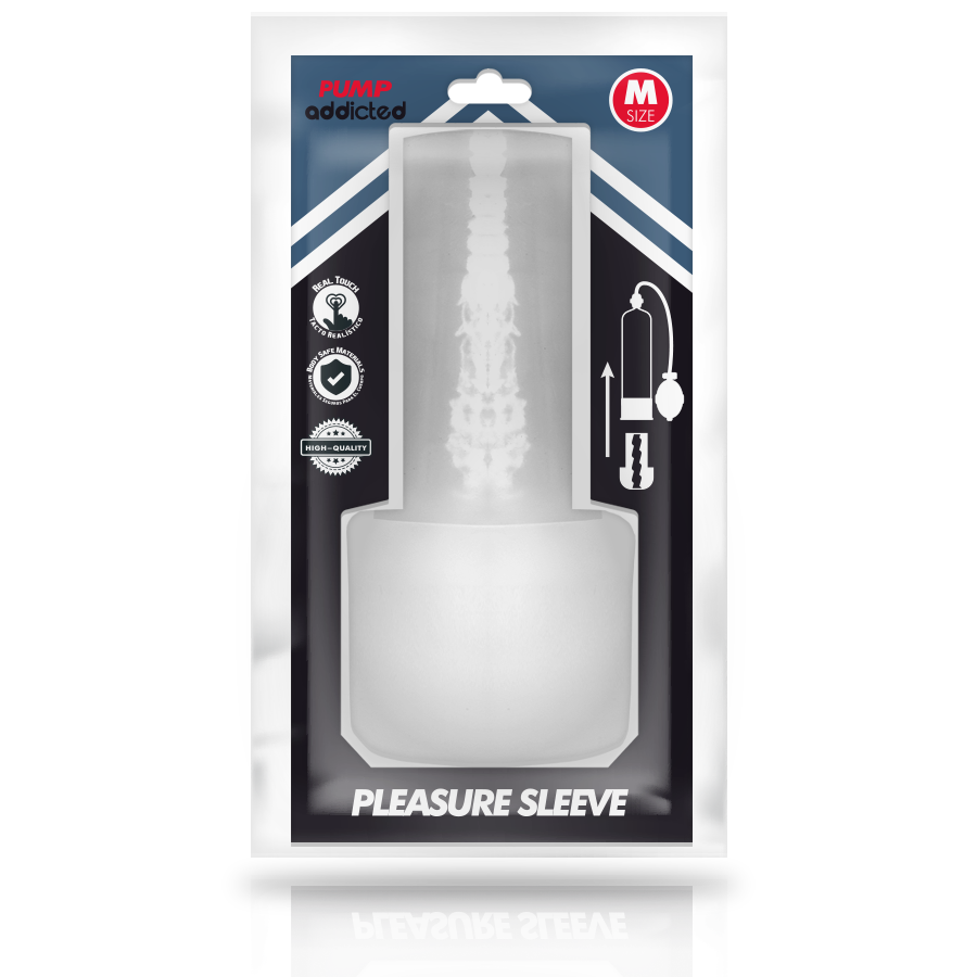 Manchon masturbateur transparent texturé — vue rapprochée
