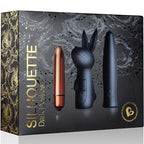 Coffret mini-vibromasseur lapin en silicone — comparatif dimensionnel