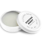 Baume clitoridien Ghosting Remedy Bijoux Indiscrets, pot blanc ouvert montrant la texture, couvercle a cote, cosmetique stimulant chauffant 8 g sur fond blanc