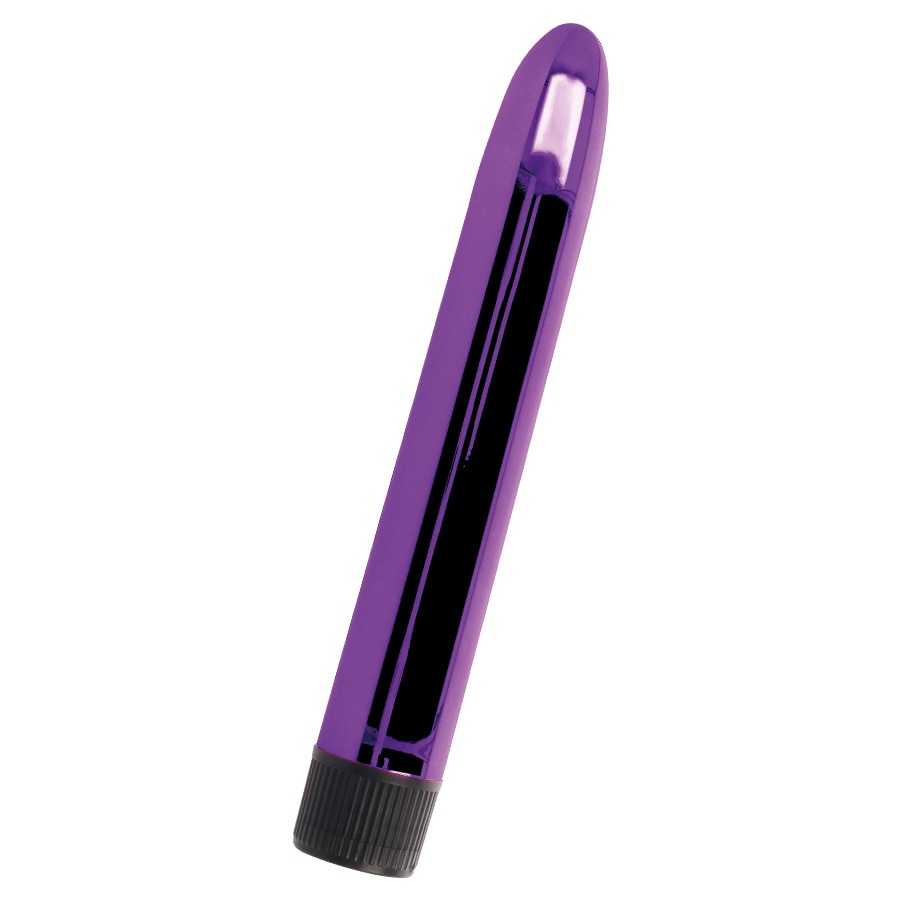 Vibromasseur Intense Vito lilas en ABS, longueur 17 cm et diamètre 2,5 cm, vue de profil.