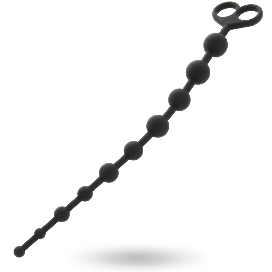 Chapelet anal en silicone doux à billes — vue de profil