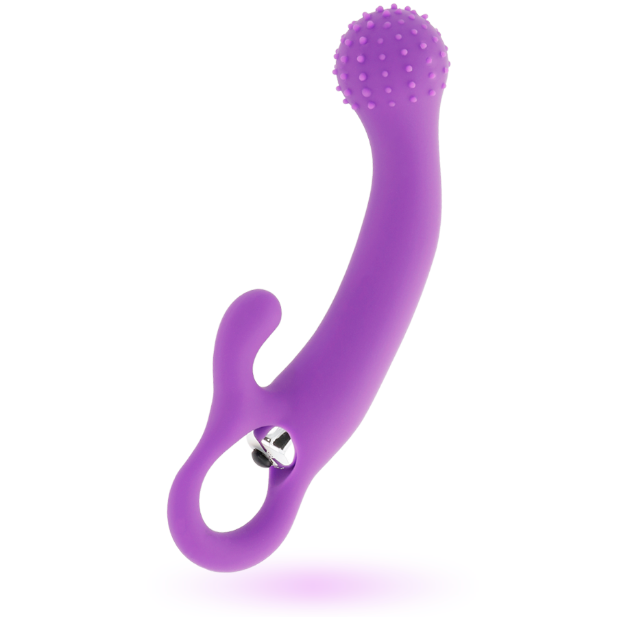 Vibromasseur rabbit point G et clitoris silicone lilas — vue de dos