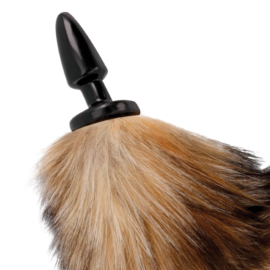 Plug anal queue animale en silicone — vue de profil
