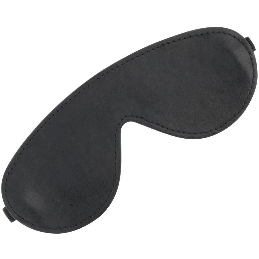 Masque occultant en satin noir Darkness vu seul, coque souple et bandeau elastique pour priver la vue et aiguiser le toucher lors de jeux sensoriels.
