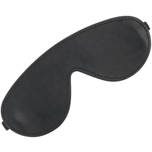 Masque occultant en satin noir Darkness vu seul, coque souple et bandeau elastique pour priver la vue et aiguiser le toucher lors de jeux sensoriels.