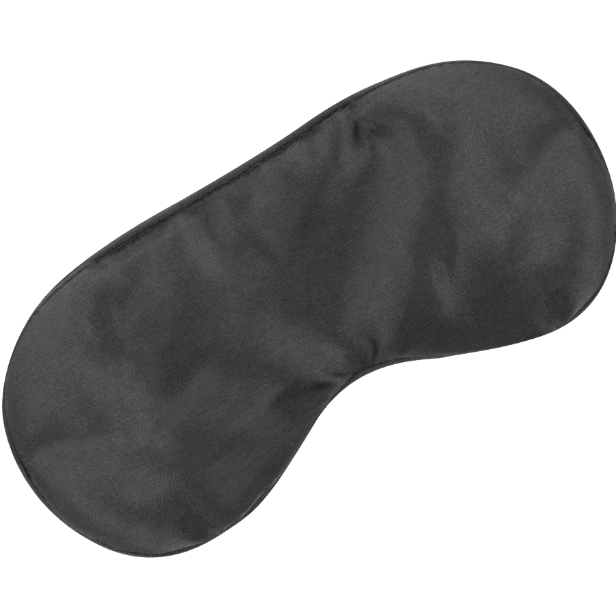 Masque occultant en satin noir réglable — vue de profil