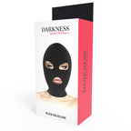 Masque de soumission BDSM bouche et yeux ouvertes — vue de profil