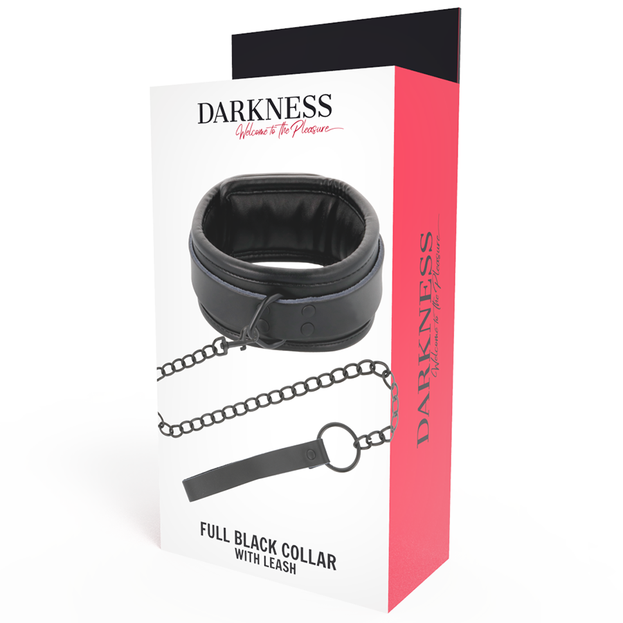 Collier de posture avec laisse chaîne — détail texture surface