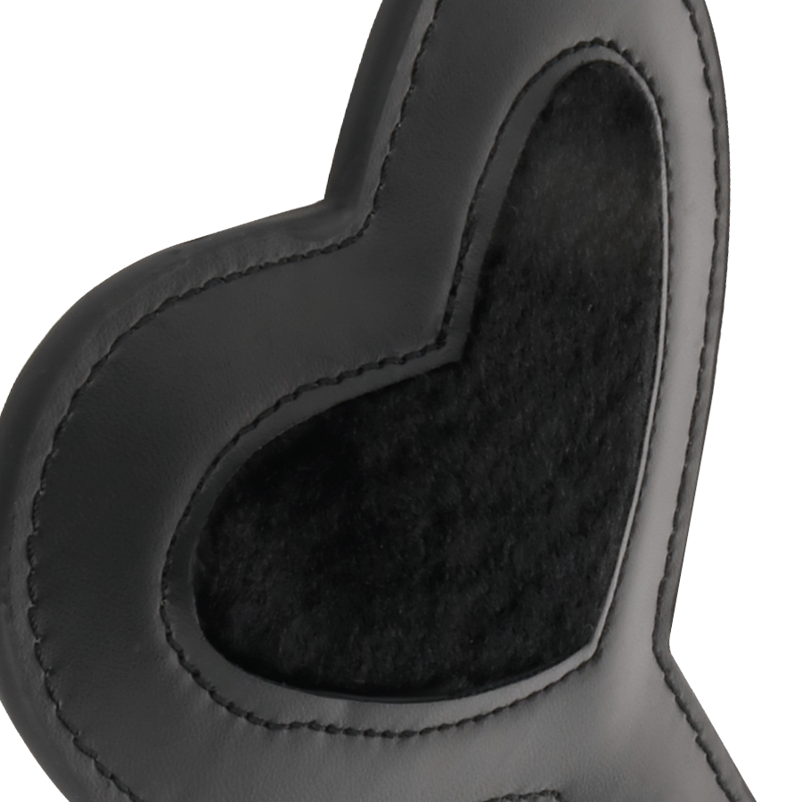 Paddle fétiche noir effet velours à pointes — vue de profil