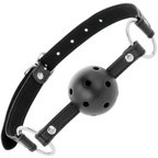 Bâillon boule à lanières cuir ajustables — emballage produit