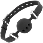Bâillon silicone respirant noir Darkness — détail produit