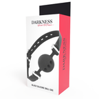 Bâillon silicone respirant noir Darkness — vue de dos