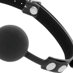 Bâillon couvre-bouche silicone sangles cuir — détail produit