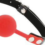 Bâillon couvre-bouche silicone sangles cuir — emballage produit