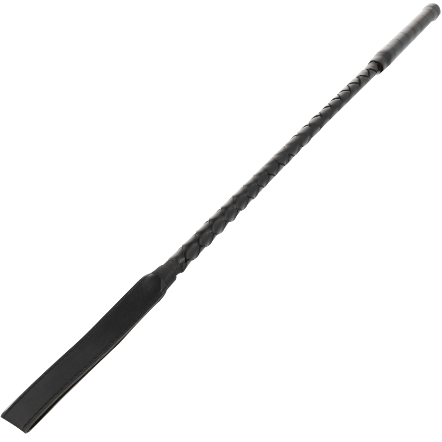 Fouet BDSM noir pointe PVC — vue principale