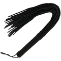 Fouet de bondage Darkness de 50 cm a meches en corde, multiples brins tresses sur poignee ergonomique, martinet de discipline BDSM pour explorer en couple.