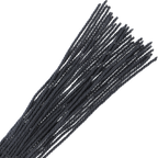 Gros plan sur les meches en corde tressee du fouet de bondage Darkness, faisceau de brins noirs du martinet de discipline BDSM de 50 cm.