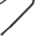 Section du fouet de bondage Darkness de 210 cm, fut en cuir tresse noir effile, detail du fouet de discipline BDSM a poignee ergonomique.