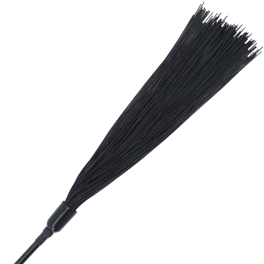 Crop et fouet noir double fonction PVC — détail produit